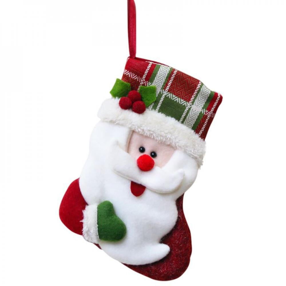 Details about   Christmas Stocking Socks Santa Snowman Elk Candy Bag Xmas Tree Hanging Ornament 