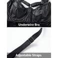 thumbnail image 3 of Ausing Womens PU Leather Mini Dress Underwire Halter Bodycon Lingerie Spaghetti Strap Party Outfits Black S, 3 of 6