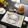 thumbnail image 3 of Home Sweet Placemats Set of 4, Wreath Botanical Farmhouse Plants Beige Placemats for Dining Table, Place Mats for Kitchen Tabletop, Waterproof Wipeable Dining Table Mats Set, 3 of 9