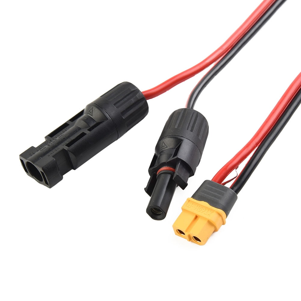 Solar Panel Extension Cable, 10 AWG 6 ft Power Cord with MC 4 Connectors, Red and Black, 1-Pack