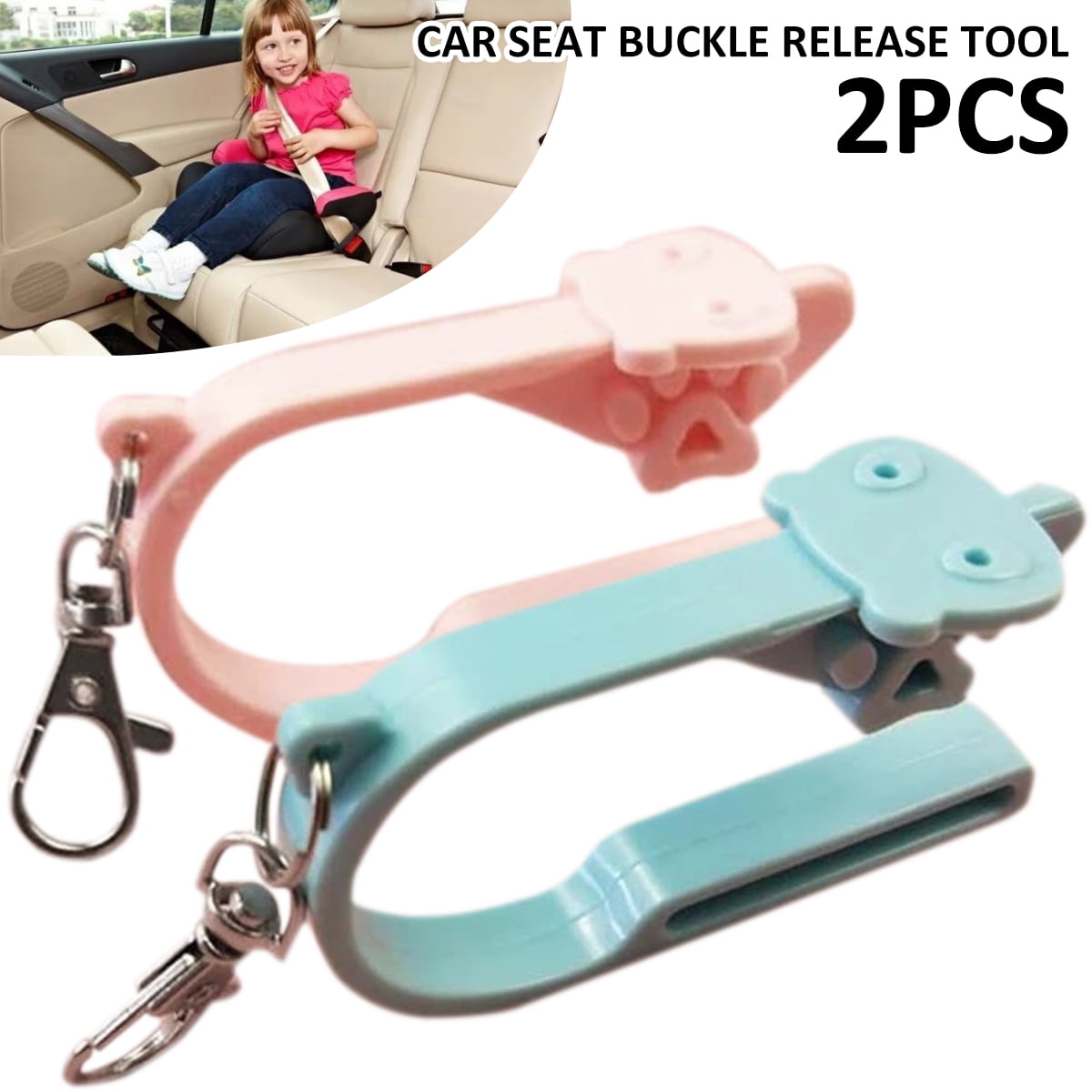 Car Seat Unbuckler Car Seat Key ，3pcs Easy Unbuckler Key，Unlocker Safety Belt for Child Baby Kids Parents Grandparents Caregivers with Keychain 