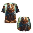 thumbnail image 5 of Xecao Maple Meditating Bear print Swimsuit for women, Summer-ready, sporty style.Quick-dry fabric. Many sizes & colors., 5 of 9
