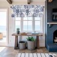 thumbnail image 6 of Vintage Nautical Window Valance for Kitchen, Summer Navy Blue Compass Shell Starfish Map Rod Pocket Short Curtain for Small Windows, Light Filtering Decorative Valance, 60 x 14 Inch, 1 Panel, 6 of 9
