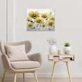 thumbnail image 4 of Country Wildflower Canvas Wall Art Yellow Floral with Gray Leaf Plant Pictures Wall Decor Rustic Watercolor Flower Paintings Wall Decor for Living Room Bedroom Bathroom Office,16L X 24W inches, 4 of 6