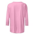 thumbnail image 5 of Seductiva Women's Casual 3/4 Sleeve T-Shirts 3/4 Length Sleeve Women Tops Casual Loose Fit Crew Neck T Shirts Cute Solid Three Quarter Length Tunic Tops Tops Basic Tees Blouses Outfits Workout, 5 of 5