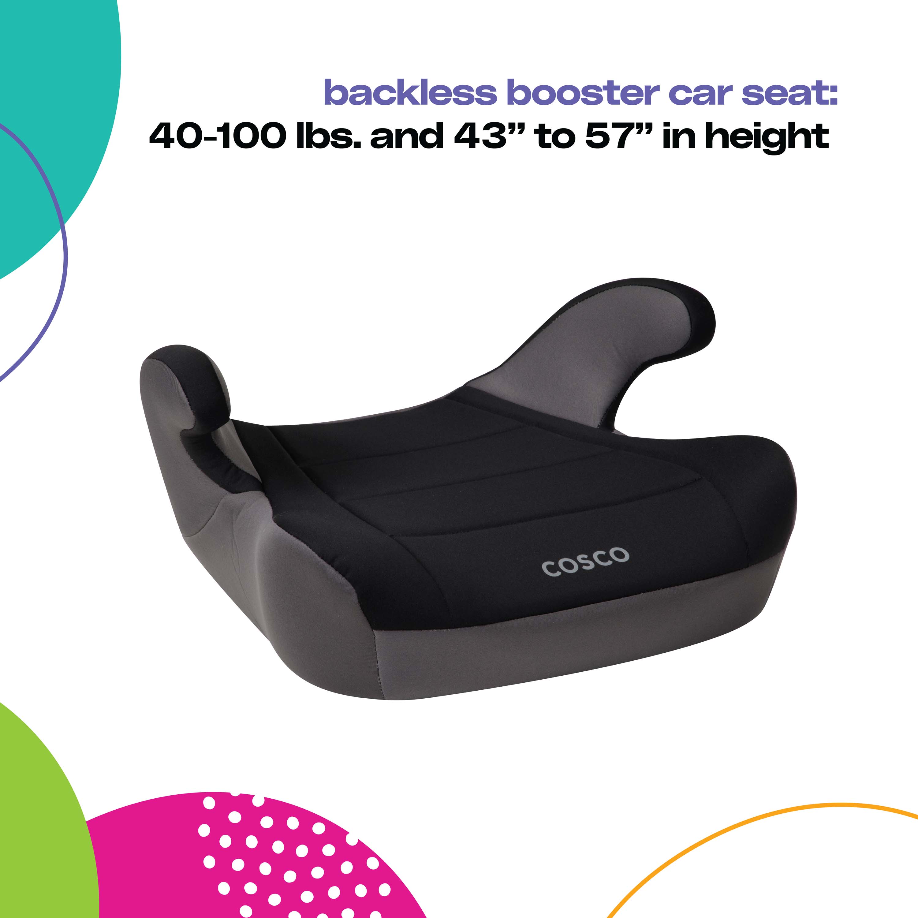 Cosco Kids Rise LX Booster Car Seat, Fossil Black - image 4 of 14