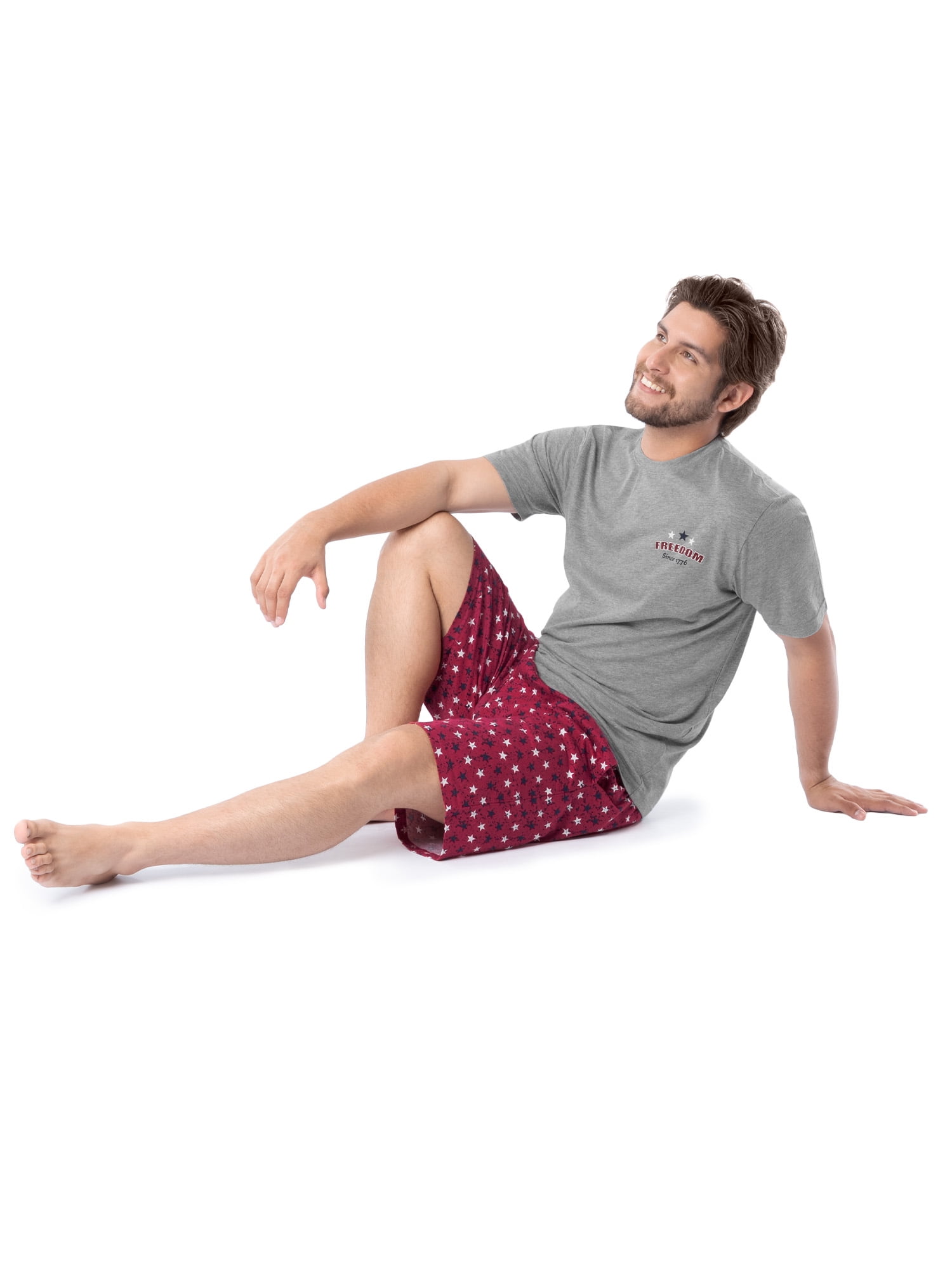 Fruit of the Loom Men's Father's Day Americana Graphic Sleep T-shirt and Pajama Short Set, Sizes S-XL