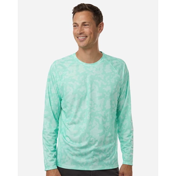 HUK H12L0017 Men's Lopro Running Lakes Long Sleeve T-Shirt-Beach Glass-3XL
