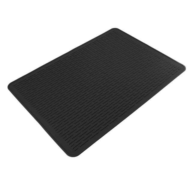 BOKYAN Tapete de Secado de Trastes de Silicona Escurridor Antideslizante Negro 71x50 cm / 28x19.7 in