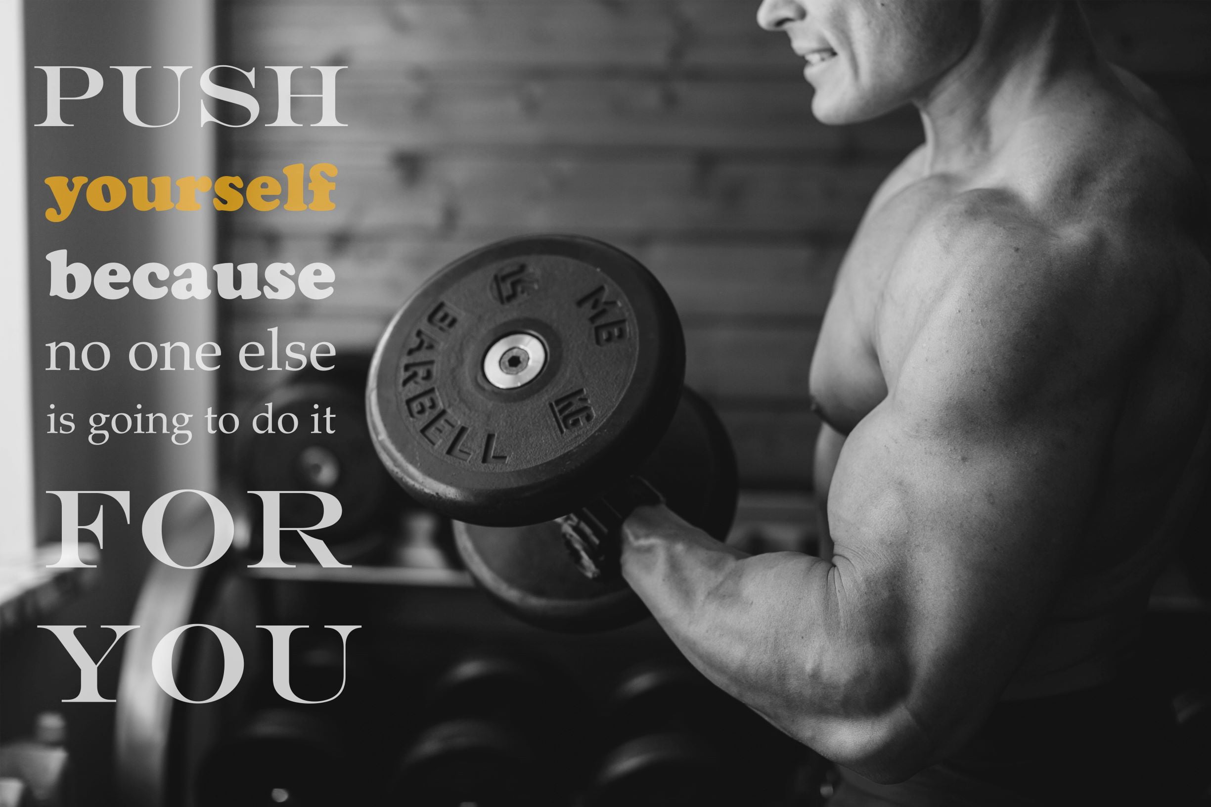 EzPosterPrints - Bodybuilding Men Girl Fitness Workout Quotes Motivational Inspirational Muscle ...
