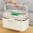 thumbnail image 3 of 3 Tiers Portable Foldable Medicine Box Lightweight Emergency Box with Handle for Home Travel, 3 of 5