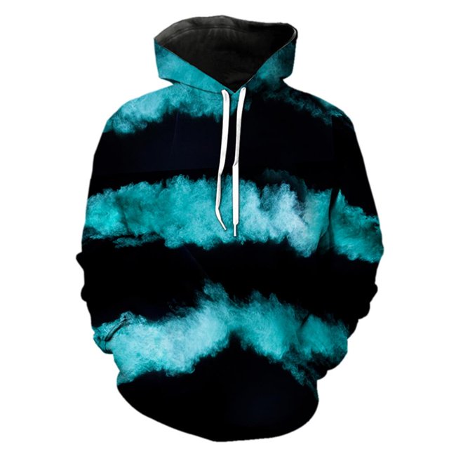 3D ic Color Rendering Element Couple Hooded Sweater Street Cool Hip Hop Men's Fashion Hooded Pullover 3D Top