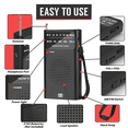thumbnail image 3 of 2X Mini Radio Portable AM/FM Toutes Bandes Stéréo Radio de Poche Météo Récepteur pour Vieil Homme Marche Randonnée Camping, 3 of 5