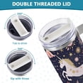 thumbnail image 5 of Unicorns Stars and Flowers 40 oz Tumbler with Handle Insulated&nbsp;Travel Mug&nbsp;Lid Straw Leak Proof Steel Vacuum Water Bottles Glasses Fits in Car Cup Holder, 5 of 7