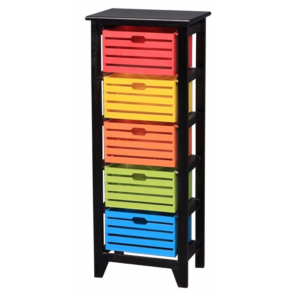 Vibrant 5Tier Wooden Storage ,Black