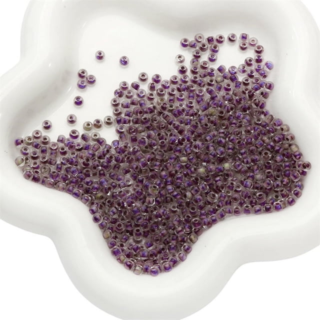 Nvzi piezas de 4 mm hechas a mano DIY hilo de cuentas de vidrio teñido núcleo de color morado oscuro material de cuentas de arroz cuentas sueltas pulsera pendientes accesorios