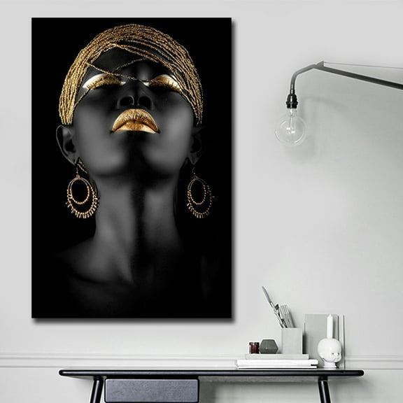 Pinturas abstractas en lienzo Jadeshay lienzo de mujer negra africana decoración del hogar