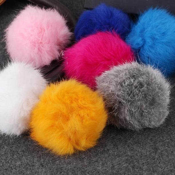 Car Bag Key Ring Key Chain Fur Ball Keychain Artificial Rabbit Fur Animal Keychains Car Key Chain Accessories Christmas GiftsE He Qiyong unisex