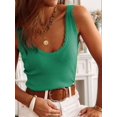 thumbnail image 4 of Womens V Neck Tank Tops 2025 Sleeveless Ribbed Knit Shirts Summer Casual Sweater Vest Green M, 4 of 7