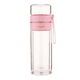 thumbnail image 1 of Botella De Agua De Vidrio De Doble Con Filtro Infusor Té Xtellar rosa, 1 of 3