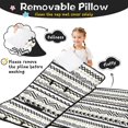 thumbnail image 3 of Geometric Stripe White Pattern Teens Toddler Nap Mat with Pillow, Sleeping Mat Bag for Preschool Daycare 51"x22", 3 of 6