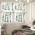 thumbnail image 2 of Mid Century Cat Kitchen Curtain Retro Colorful Modern Abstract Valance and Tier Set Short Curtian Bedroom Dining Room Office Living Room 54 x 18 inches + 27.5 x 35.8 inches *2, Style-6, 2 of 4