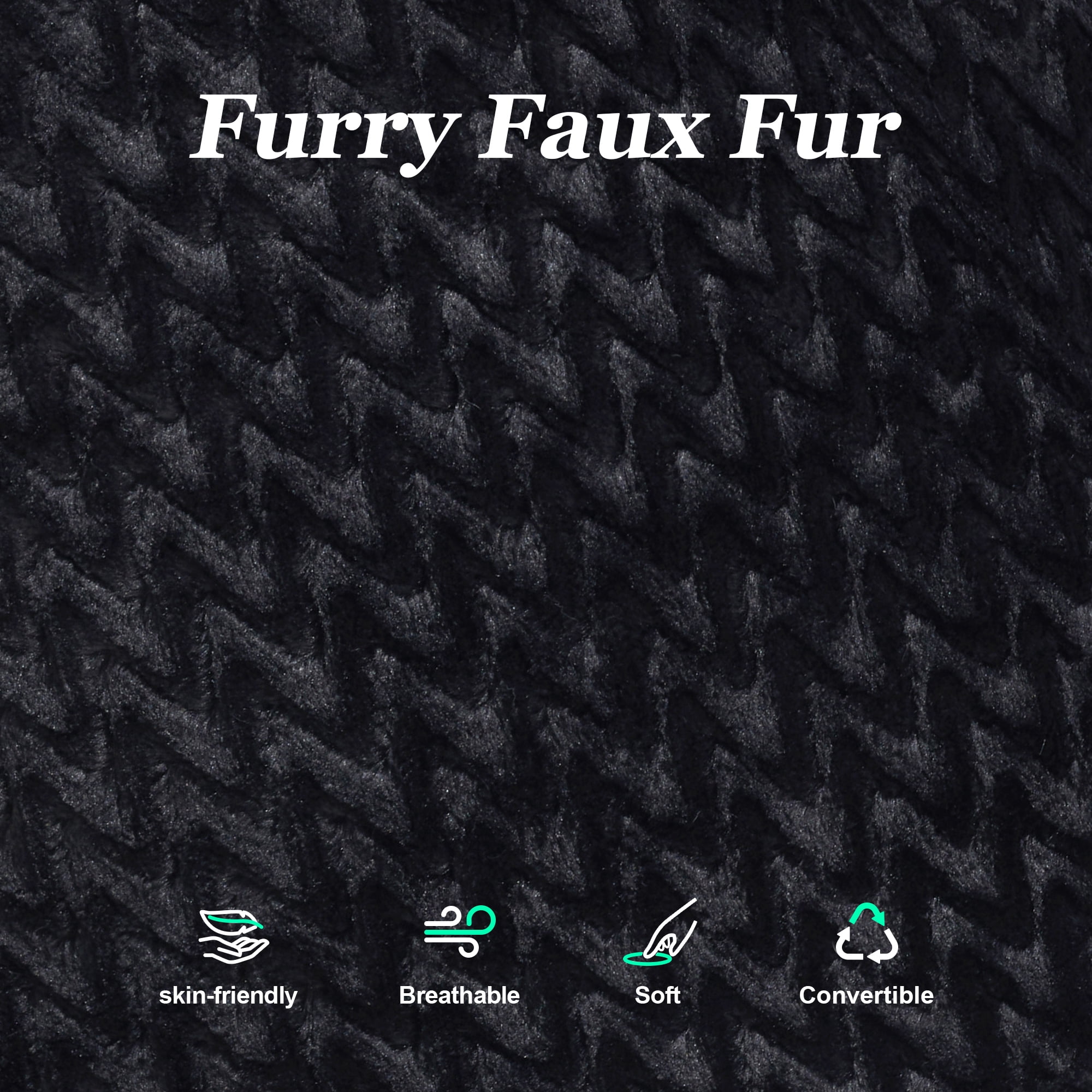 Hobestluk 3 in 1 Bean Bag Chair Giant Bean Bag Chairs for Adults with Chevron Plush Fur Cover Convertible Bean Bag Floor Cushion with Machine Washable Cover for Living Room (Chevron Plush Black)
