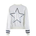 thumbnail image 3 of Light Jackets for Women Trendy Sequin Cheerleader Baseball Printed Casual Lightweight Fall Winter Women'S Coats,White,One Size, 3 of 5