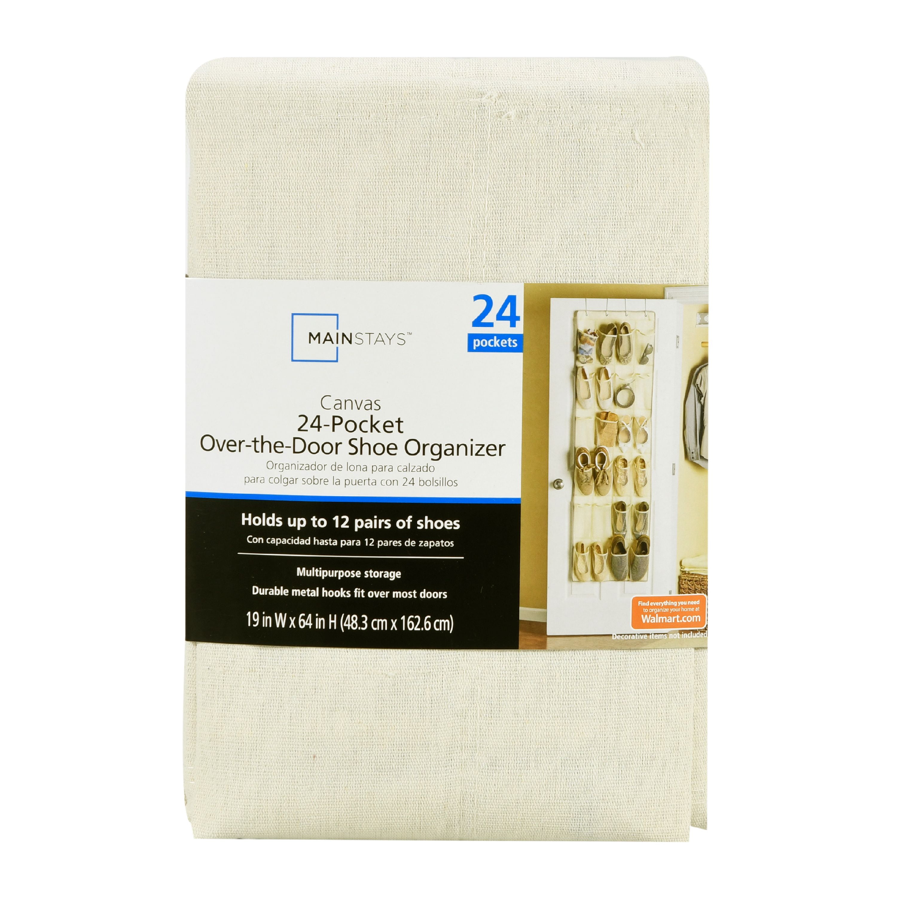 Mainstays Canvas 24 Pocket Over The Door Organizer