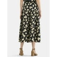 thumbnail image 3 of Time and Tru Women's Print Tiered Pull On Midi Skirt, Sizes XS-XXXL, 3 of 5