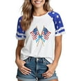 thumbnail image 2 of ZQUUVOU 4Th Of July Tops For Women T-Shirts Printed Short Sleeved Round Neck Summer Shirt(Blue,XL), 2 of 4