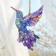 thumbnail image 2 of Colorful Hummingbirds Flower Sun Catchers Pendant, 2 of 7
