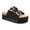 Black, variant on Women's Studded Platform Sandals – Double Buckle Slide Sandals