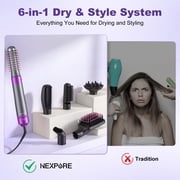 NEXPURE Hair Dryer Brush Set 6-in-1 Hot Air Brush, Blow Dryer Brush for Straightening, Curling & Volumizing, No Heat Damage Hair Styling Tool