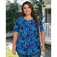 thumbnail image 4 of KOITHOT Womens Plus Size Tops Short Sleeve Shirts Tunic Tops for Women Crew Neck Casual Loose Blouses, 4 of 7