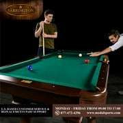 7.5 ft Billiard Pool Table with Cue Rack, Dartboard, and Game Accessories - Green, by Barrington Billiards