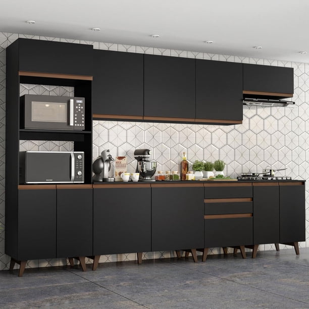 Cocina Integral Completa Modular Madesa Reims 320cm Negro 03