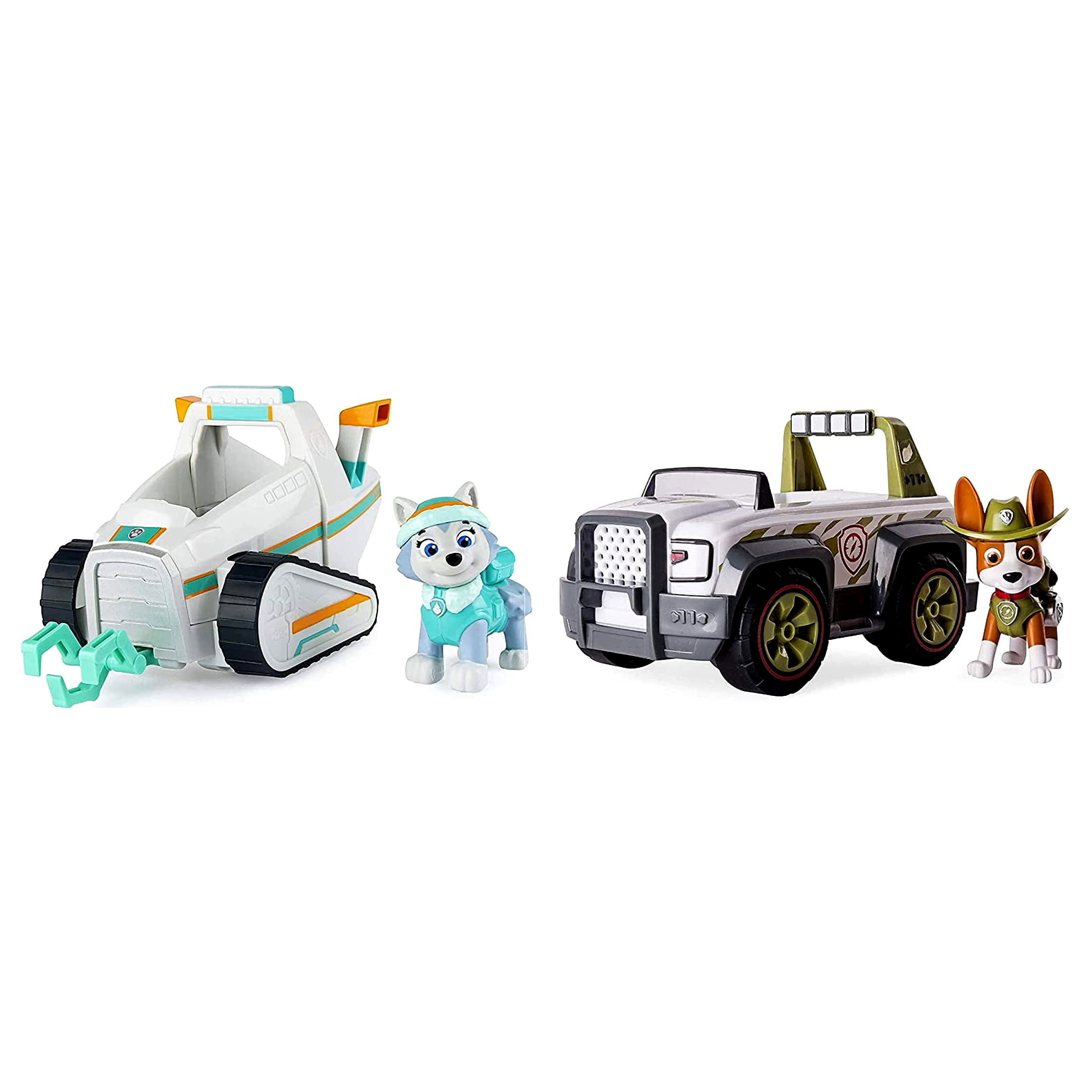 Paw Patrol Everest's Rescue Snowmobile & Paw Patrol, Jungle Rescue, Tracker’s Jungle Cruiser, Vehicle & Figure