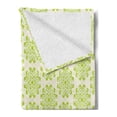 thumbnail image 2 of Abstract Soft Flannel Fleece Blanket, Natural Layout of Flower Shapes Drawn with Many Intersecting Streaks, Cozy Plush for Indoor and Outdoor Use, 60" x 80", Yellow Green and Cream, by Ambesonne, 2 of 5