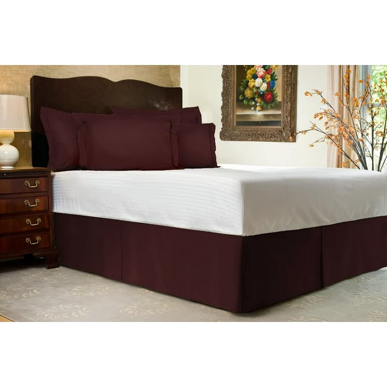 Striped bed top skirt queen