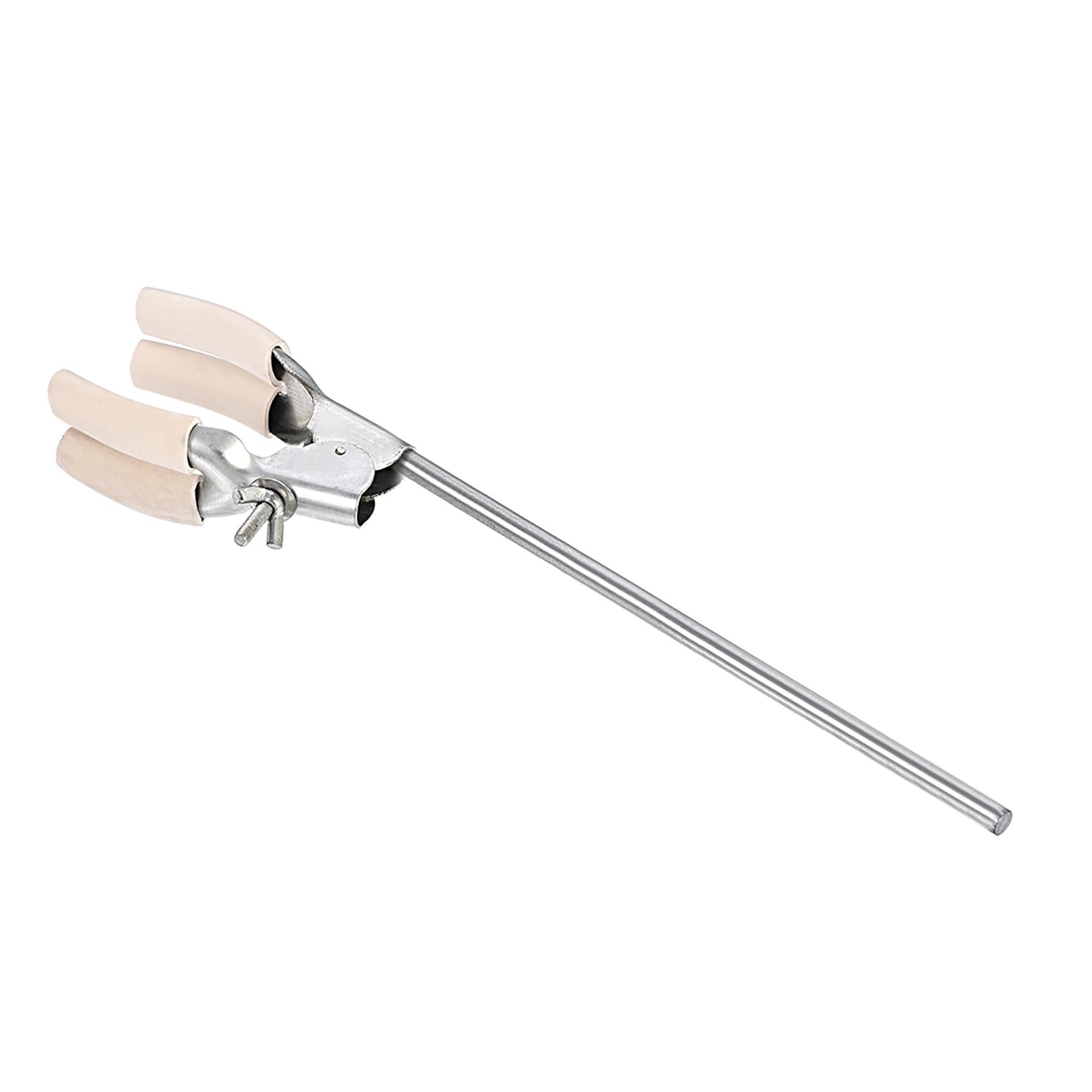 Labs Clamp, 4 Prongs Flask Beaker Clamp Holder Opens Up to 100mm Diameter Silver Tone for Usual Clamp