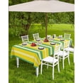 thumbnail image 3 of Outdoor Tablecloth Yellow Stripe Rectangle Patio Tablecloths 60x84, Waterproof Outside Table Cloths with Umbrella Hole and Zipper, Geometric Pattern Summer Table Cover for Outdoor Tables Garden, 3 of 6