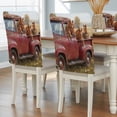 thumbnail image 2 of Farm Horse Animal Chair Covers Set of 6 Vintage Red Truck Daisy Brown Tree House Chair Back Covers Stretch Removable Washable Slipcovers Protector for Dining Room Kitchen Party Decor, 2 of 9