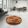 thumbnail image 4 of Ahgly Company Machine Washable Indoor Round Abstract Pumpkin Orange Area Rugs, 6' Round, 4 of 7
