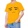 thumbnail image 2 of YUEHUA Kids Short Sleeve Tee Shirt Boys Girls Solid Color Cute Expression Print Tops Loose Fit Comfy Crewneck Pullover Tees, 2 of 6