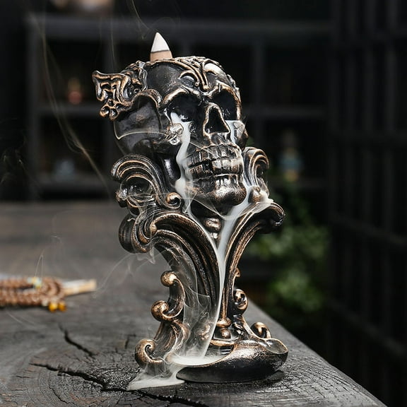 Backflow Incense Holder Burner Resin Skull Incense Burner Waterfall Incense Burner Home Decor