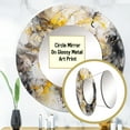 thumbnail image 3 of Designart "Marble Symphony in Yellow and Grey II" Abstract Rund Mirror For Wall Decor - Large Yellow Round Print Mirror - Round Glam Mirror 29" x 29" Inch - Wall Mounted Round Large Mirror, 3 of 5