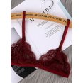 thumbnail image 1 of Brassière Aguichant en Dentelle Florale Sans Armatures Non Doublée Bustier Haut Lingerie-Rouge-, 1 of 1