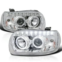 Spec-D Tuning Dual Halo Chrome Projector SMD LED Headlights Compatible with 2005-2007 Ford Escape, Left Right Pair Headlamps Assembly