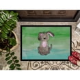 thumbnail image 3 of Dog Teal and Green Watercolor Doormat 24x36, 3 of 4
